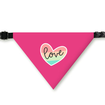 PawsIndia Pet Bandana - Love - Pink